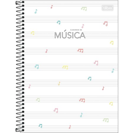 Foto ilustrativa Caderno de Música Espiral Capa Dura Universitário Tilibra 80 Folhas