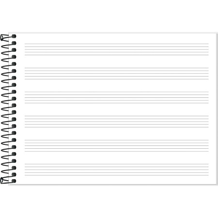 Foto ilustrativa Caderno de Música Espiral Capa Flexível Pequeno Tilibra 48 Folhas