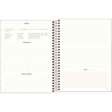 Foto ilustrativa Caderno de Receitas Espiral Capa Dura Soho 90 Gramas 80 Folhas