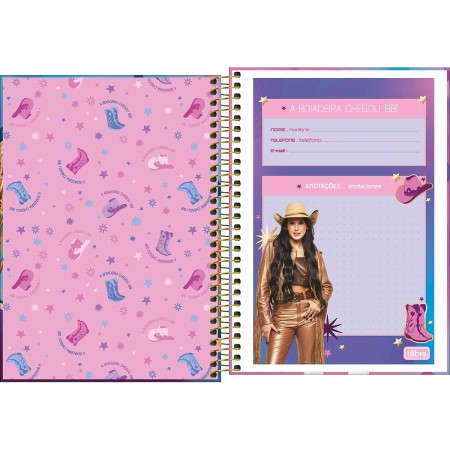 Foto ilustrativa Caderno Espiral Capa Dura 1/4 Ana Castela 80 Folhas