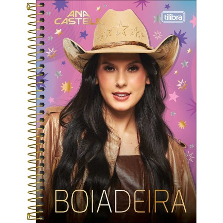 Foto ilustrativa Caderno Espiral Capa Dura 1/4 Ana Castela 80 Folhas