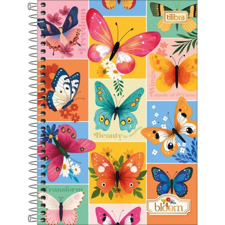 Foto ilustrativa Caderno Espiral Capa Dura 1/4 Bloom 80 Folhas