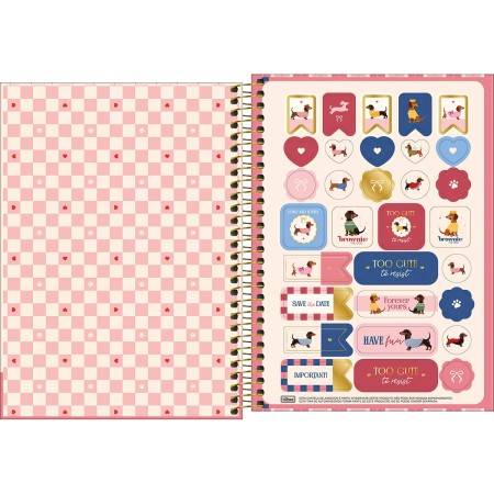 Foto ilustrativa Caderno Espiral Capa Dura 1/4 Brownie 80 folhas