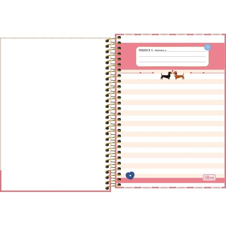 Foto ilustrativa Caderno Espiral Capa Dura 1/4 Brownie 80 folhas