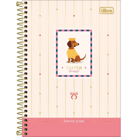 Foto ilustrativa Caderno Espiral Capa Dura 1/4 Brownie 80 folhas