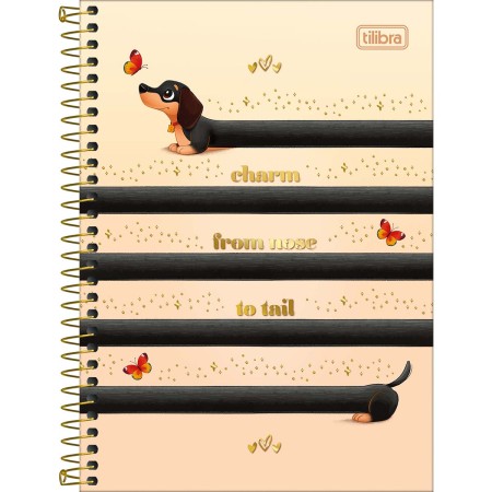 Foto ilustrativa Caderno Espiral Capa Dura 1/4 Brownie 80 folhas