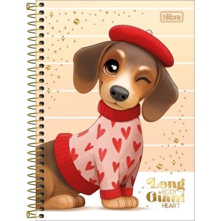 Foto ilustrativa Caderno Espiral Capa Dura 1/4 Brownie 80 folhas