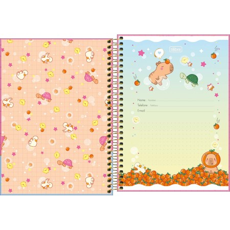 Foto ilustrativa Caderno Espiral Capa Dura 1/4 Capyclub 80 Folhas