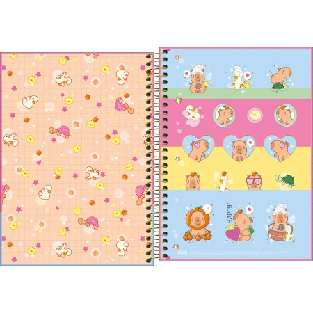 Foto ilustrativa Caderno Espiral Capa Dura 1/4 Capyclub 80 Folhas