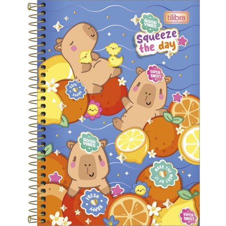 Foto ilustrativa Caderno Espiral Capa Dura 1/4 Capyclub 80 Folhas