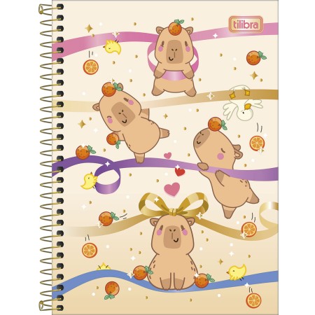 Foto ilustrativa Caderno Espiral Capa Dura 1/4 Capyclub 80 Folhas