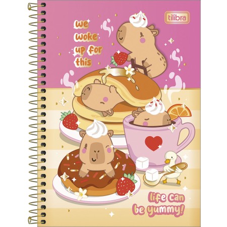 Foto ilustrativa Caderno Espiral Capa Dura 1/4 Capyclub 80 Folhas