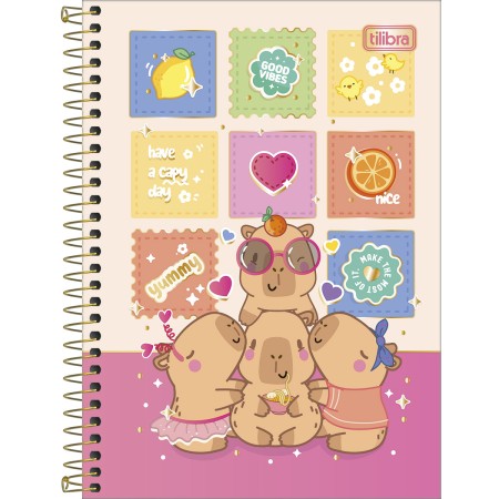 Foto ilustrativa Caderno Espiral Capa Dura 1/4 Capyclub 80 Folhas