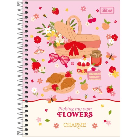 Foto ilustrativa Caderno Espiral Capa Dura 1/4 Charme 80 Folhas
