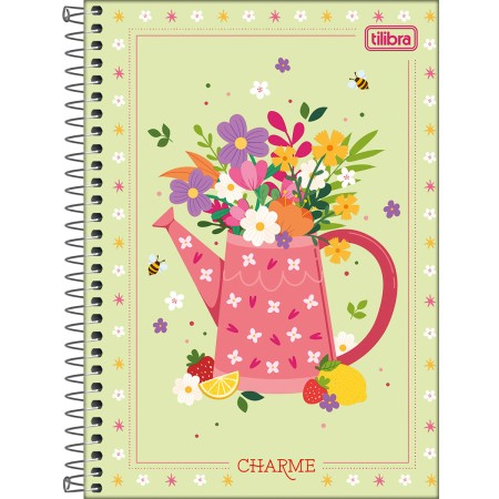 Foto ilustrativa Caderno Espiral Capa Dura 1/4 Charme 80 Folhas