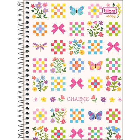 Foto ilustrativa Caderno Espiral Capa Dura 1/4 Charme 80 Folhas