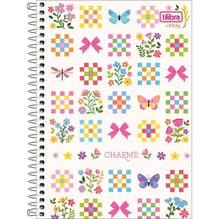 Foto ilustrativa Caderno Espiral Capa Dura 1/4 Charme 80 Folhas