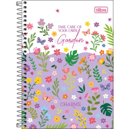 Foto ilustrativa Caderno Espiral Capa Dura 1/4 Charme 80 Folhas