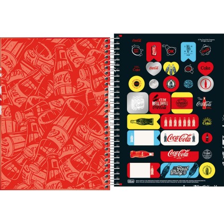 Foto ilustrativa Caderno Espiral Capa Dura 1/4 Coca-Cola 80 Folhas