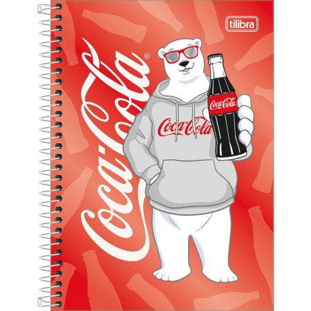 Foto ilustrativa Caderno Espiral Capa Dura 1/4 Coca-Cola 80 Folhas