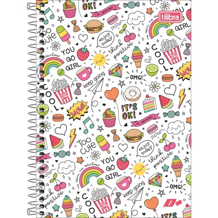 Foto ilustrativa Caderno Espiral Capa Dura 1/4 D+ Feminino 200 Folhas