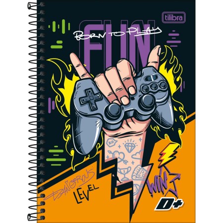 Foto ilustrativa Caderno Espiral Capa Dura 1/4 D+ Masculino 96 Folhas