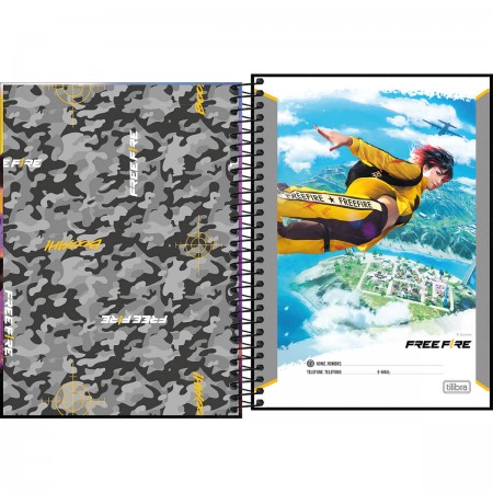 Caderno Espiral Pequeno Free Fire 80 Folhas Tilibra