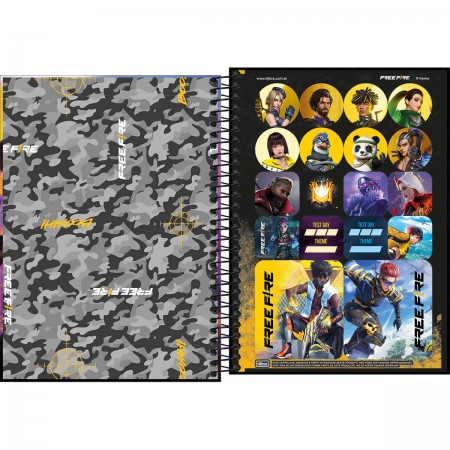 Caderno Espiral Pequeno Free Fire 80F 322482 Tilibra