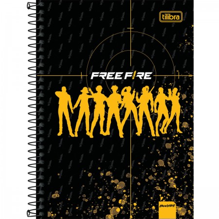 Caderno Espiral Pequeno Capa Dura Free Fire 80 Fls Tilibra