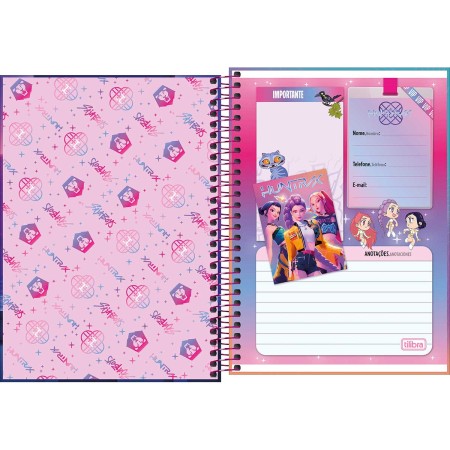 Foto ilustrativa Caderno Espiral Capa Dura 1/4 Guerreiras do K-Pop 80 Folhas