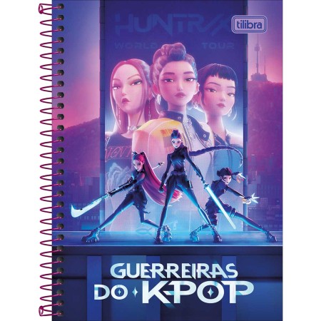 Foto ilustrativa Caderno Espiral Capa Dura 1/4 Guerreiras do K-Pop 80 Folhas