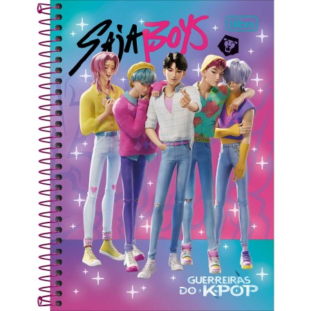 Foto ilustrativa Caderno Espiral Capa Dura 1/4 Guerreiras do K-Pop 80 Folhas