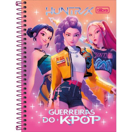 Foto ilustrativa Caderno Espiral Capa Dura 1/4 Guerreiras do K-Pop 80 Folhas