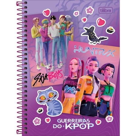 Foto ilustrativa Caderno Espiral Capa Dura 1/4 Guerreiras do K-Pop 80 Folhas