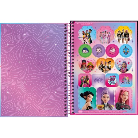 Foto ilustrativa Caderno Espiral Capa Dura 1/4 Guerreiras do KPop 80 Folhas