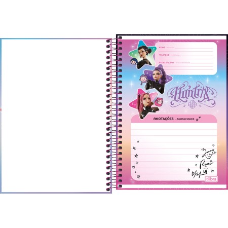 Foto ilustrativa Caderno Espiral Capa Dura 1/4 Guerreiras do KPop 80 Folhas