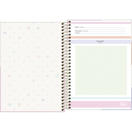 Foto ilustrativa Caderno Espiral Capa Dura 1/4 Happy 160 Folhas