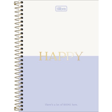Foto ilustrativa Caderno Espiral Capa Dura 1/4 Happy 160 Folhas