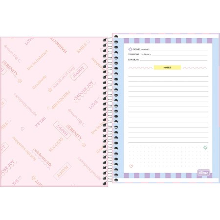 Foto ilustrativa Caderno Espiral Capa Dura 1/4 Happy 80 Folhas