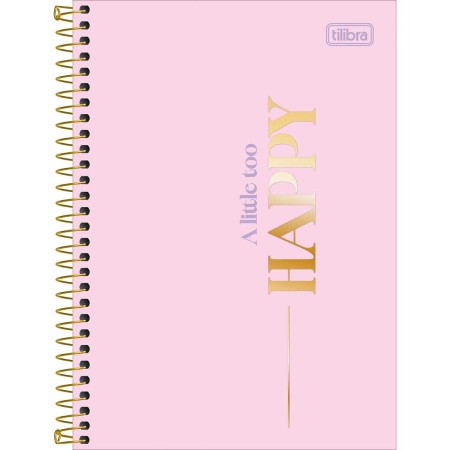 Foto ilustrativa Caderno Espiral Capa Dura 1/4 Happy 80 Folhas
