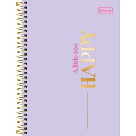 Foto ilustrativa Caderno Espiral Capa Dura 1/4 Happy 80 Folhas