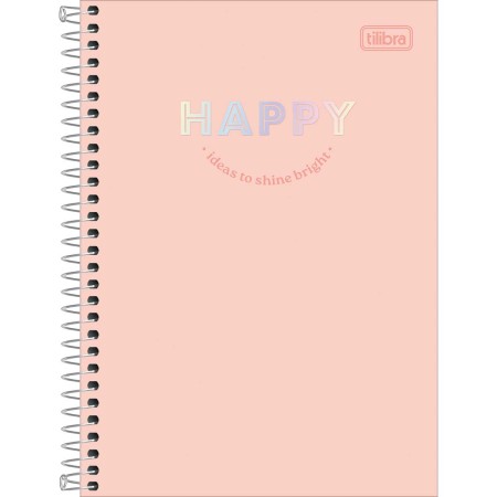 Foto ilustrativa Caderno Espiral Capa Dura 1/4 Happy 80 Folhas