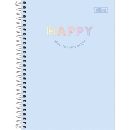 Foto ilustrativa Caderno Espiral Capa Dura 1/4 Happy 80 Folhas