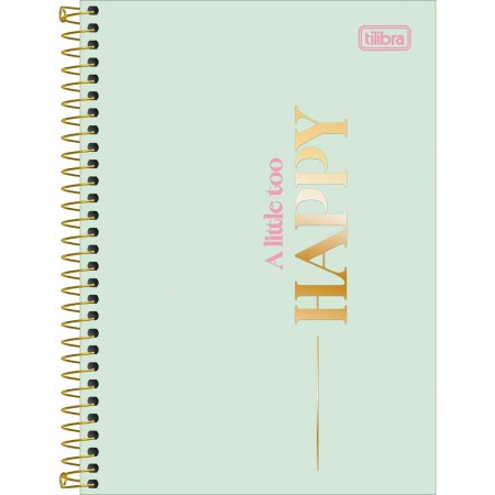 Foto ilustrativa Caderno Espiral Capa Dura 1/4 Happy 80 Folhas