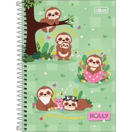 Foto ilustrativa Caderno Espiral Capa Dura 1/4 Holly 80 Folhas