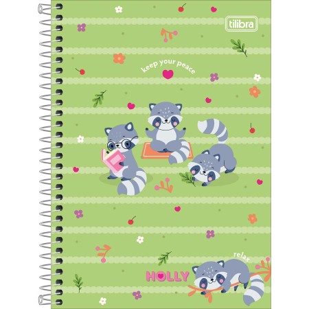 Foto ilustrativa Caderno Espiral Capa Dura 1/4 Holly 80 Folhas