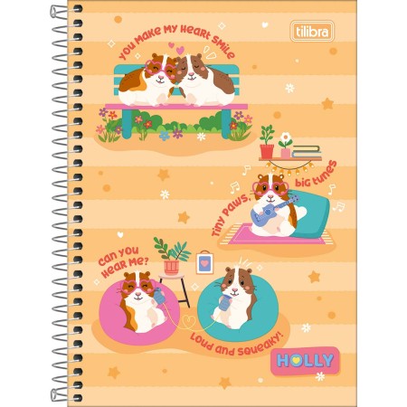 Foto ilustrativa Caderno Espiral Capa Dura 1/4 Holly 80 Folhas