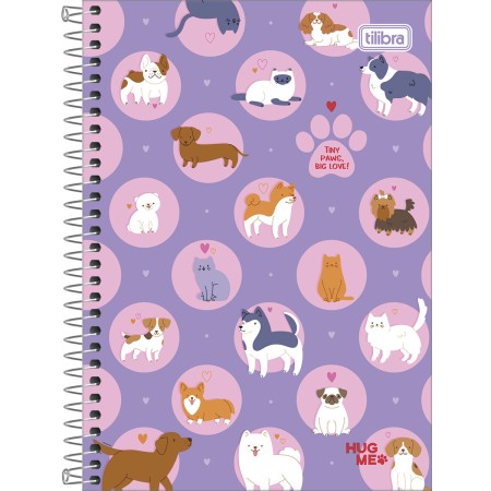Foto ilustrativa Caderno Espiral Capa Dura 1/4 Hug Me 80 Folhas