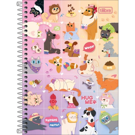 Foto ilustrativa Caderno Espiral Capa Dura 1/4 Hug Me 80 Folhas