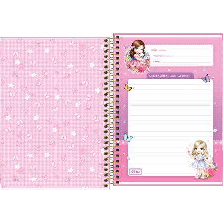 Foto ilustrativa Caderno Espiral Capa Dura 1/4 Jolie 80 Folhas